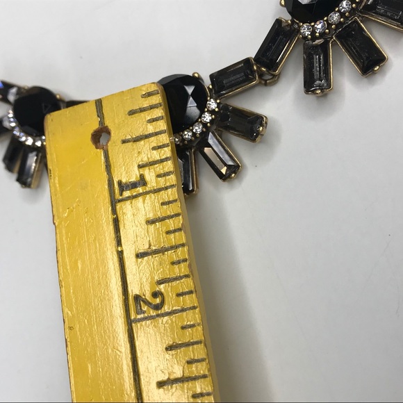J. Crew Statement Necklace Black Smoked Crystals - Picture 2 of 8